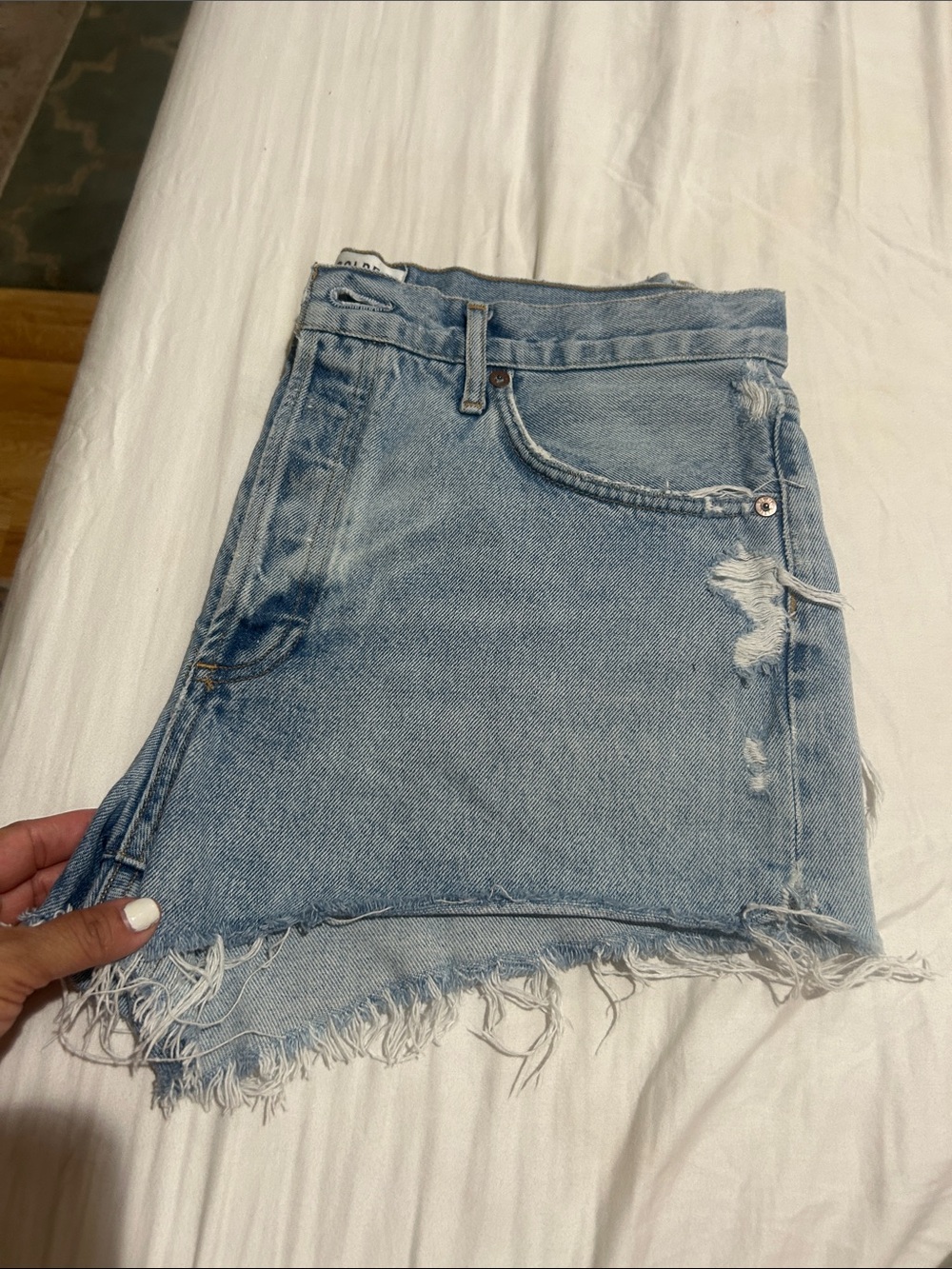 Agolde Parker Distressed Shorts in Rapture Style #A9032-1206 - Picture 5 of 7